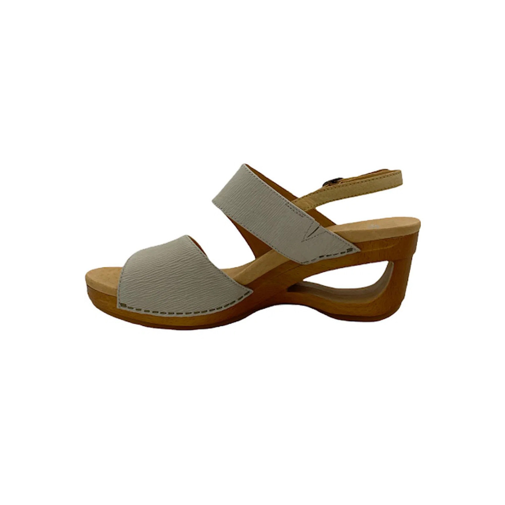 Dansko Leather Wedge Sandals Tamia Ivory - Medium - Picture 4 of 5